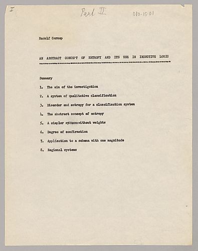 An Abstract Concept of Entropy and Its Use in Inductive Logic (Item 1a)