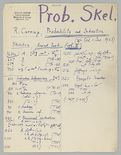 Plan and Contents for: "Probability and Induction, "