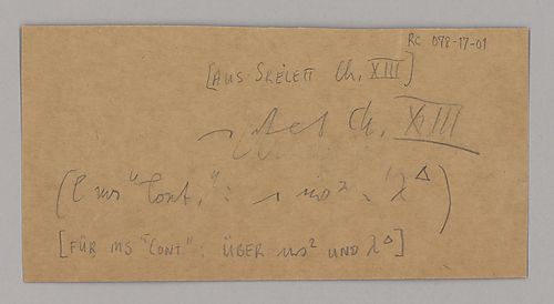 Skelett Square Error, Chapter XIII für Ms Cont., (Items 1-2)
