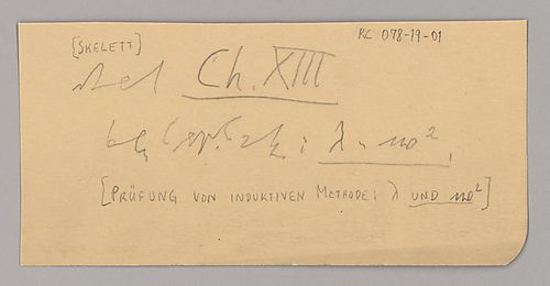 Prüfung von induktiven Methoden: Skelett Chapter XIII, (Items 1-5)