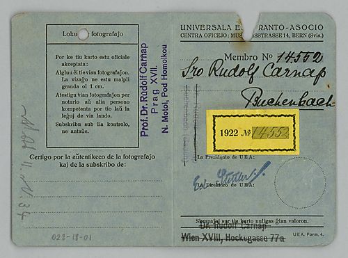 Esperanto, U.E.A. Membership Cards