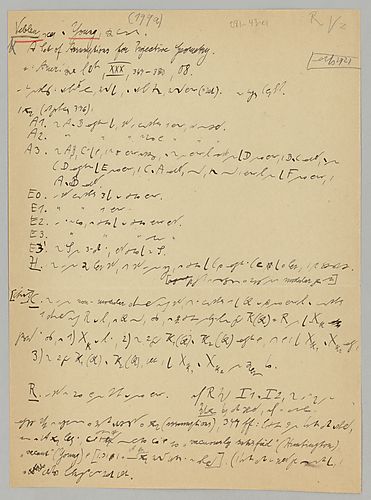 Excerpts Veblen and Young: "A Set of Assumptions for Projective Geometry"