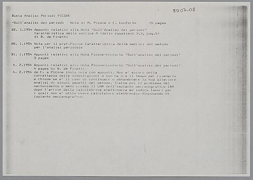 "Analisi: periodi PICONE:" Picone's Work on Harmonic Analysis,