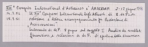 XIIIième Congrès International d'Actuaires à Amsterdam,