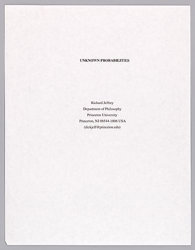 "Unknown Probabilities"