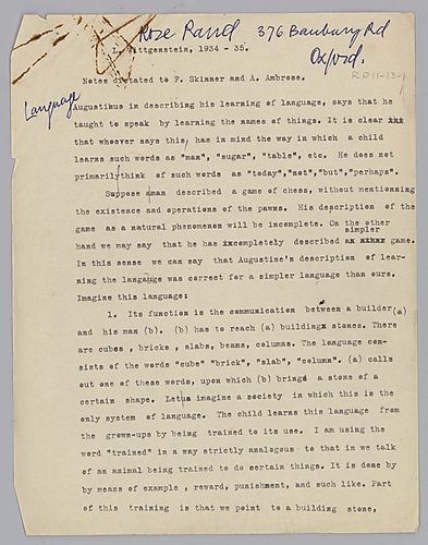 Ludwig Wittgenstein's Brown Book,