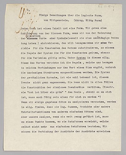 Notes on Ludwig Wittgenstein Lectures,
