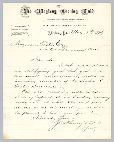 From Jason F. Livingston to Morrison Foster