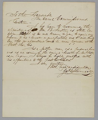 From John H. Dincork to PA Canal Commission