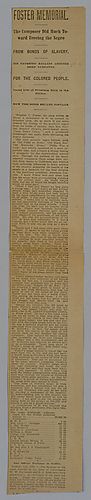 "Foster Memorial: The Composer Did Much Toward Freeing the Negro"
