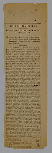 "The Foster Memorial: Pertinent remarks by a prominent citizen"