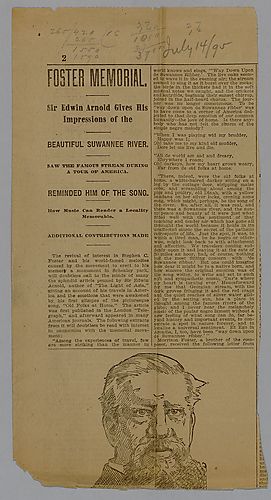 "Foster Memorial: Sir Edwin Arnold gives his impressions of the Beautiful Swanee River"