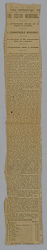 "The Foster Memorial: A Pittsburgher heard of it while in Europe"