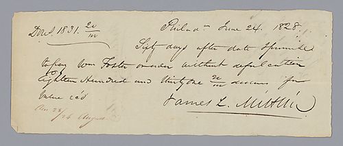 IOU from James L. Miltin for $1831