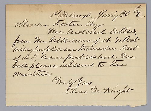 From Charles McKnight to Morrison Foster