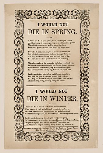 I would not die in spring time