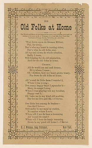 Old folks at home. Text Text