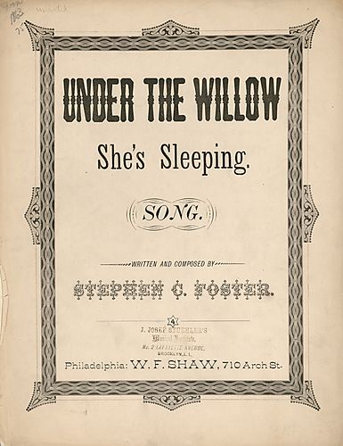 Under the willow she's sleeping