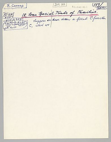 §18 “Some Special Kinds of Families,”