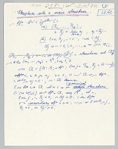 Structure Sets and Main Structure, Card. Numbers with Ri=0