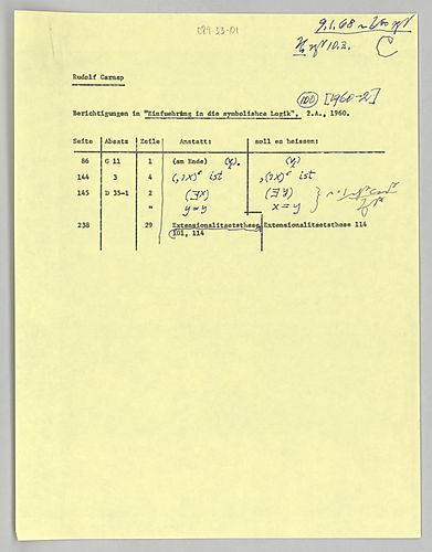 "Einführung in die symbolische Logik," 2.A.