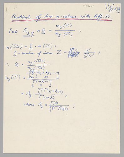 Product of Quotient of mλ’s