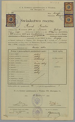 Report Card in Polish,