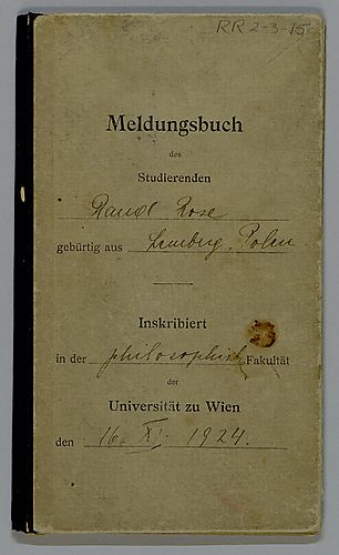 Meldungsbuch, University of Vienna,