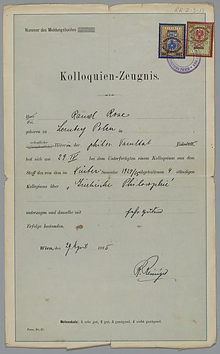 Report Card University of Vienna,