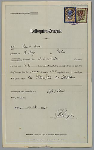 Report Card University of Vienna,
