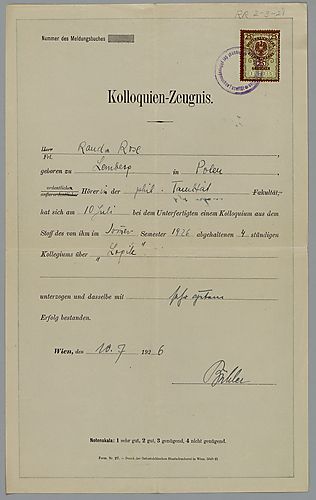 Report Card University of Vienna,