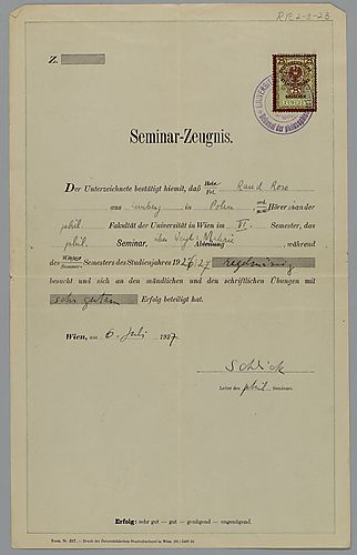 Report Card University of Vienna,