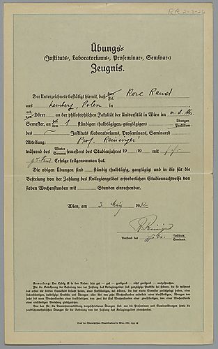 Report Card University of Vienna,