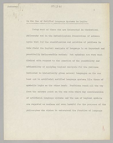"On the Use of Codified Language Systems in Logic"