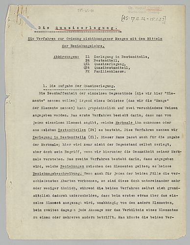 "Die Quasizerlegung"
