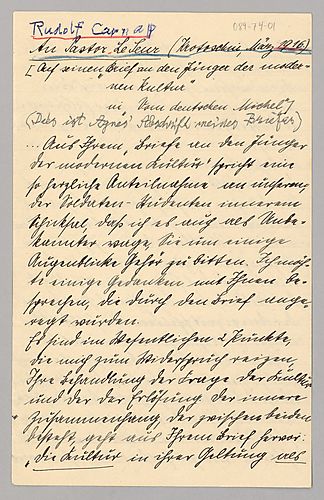 Brief an Pastor LeSeur
