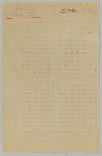Rudolf Carnap: Alte Aufzeichnungen und Tagebuch