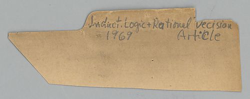 Carnap: “Inductive Logic and Rational Decision,”