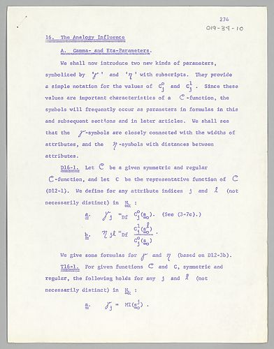 Mimeo Copy of Basic System: 16. The Analogy Influence (Item 10)