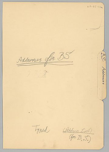 Addresses for Basic System