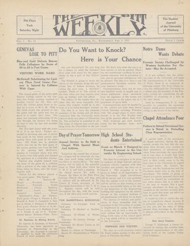 Pitt weekly