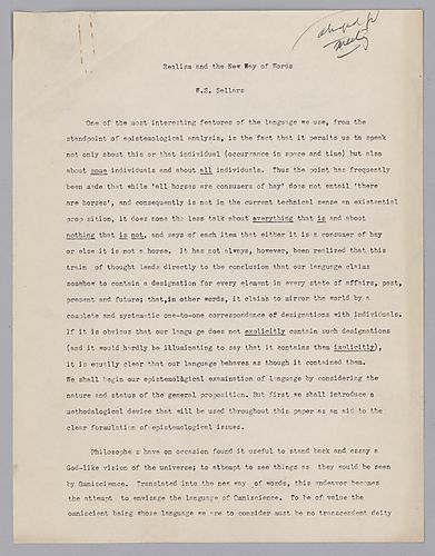 "Realism and the New Way of Words,"