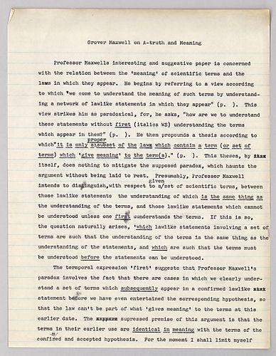 "Comments on Maxwell's Meaning Postulates in Scientific Theories,"