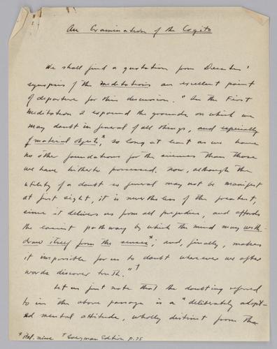 "An Examination of the Cogito,"