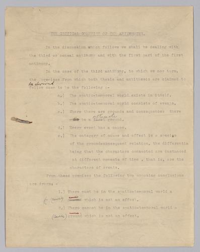 Kant papers on various topics,