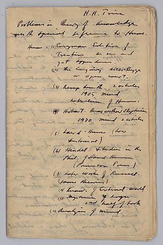 "H.H. Price - Problems in the Theory of Knowledge,"