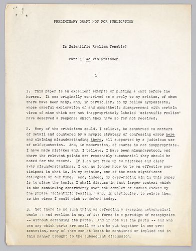 "Is Scientific Realism Tenable?,"