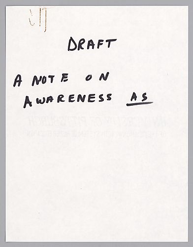 "A Note on Awareness As,"