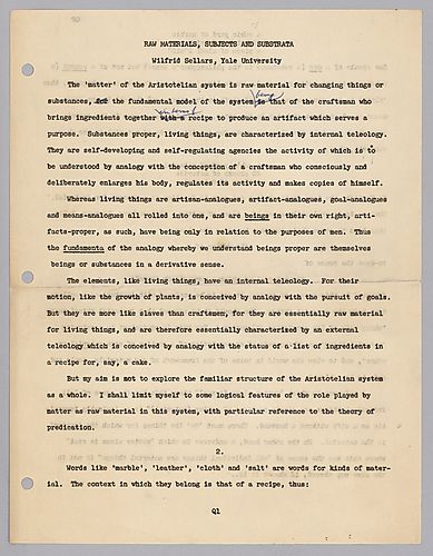 "Raw Materials, Subjects, and Substrata,"