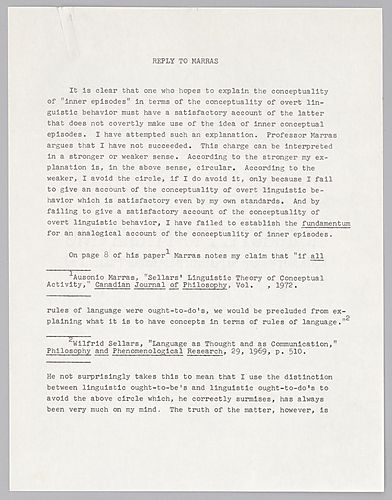 "Reply to Marras,"